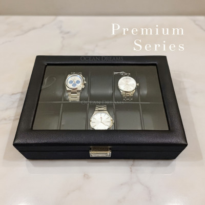 Premium Quality Black PU Leather Watch Box – 10 Slot Luxury Organizer with Key Lock